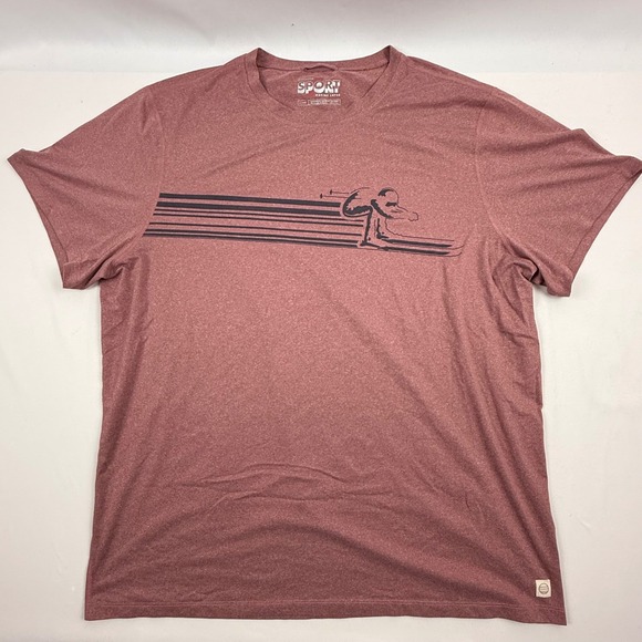 Marine Layer Other - Marine Layer Weekend Sport Mens XL Red Heathered Skier Graphic T-Shirt Stretch